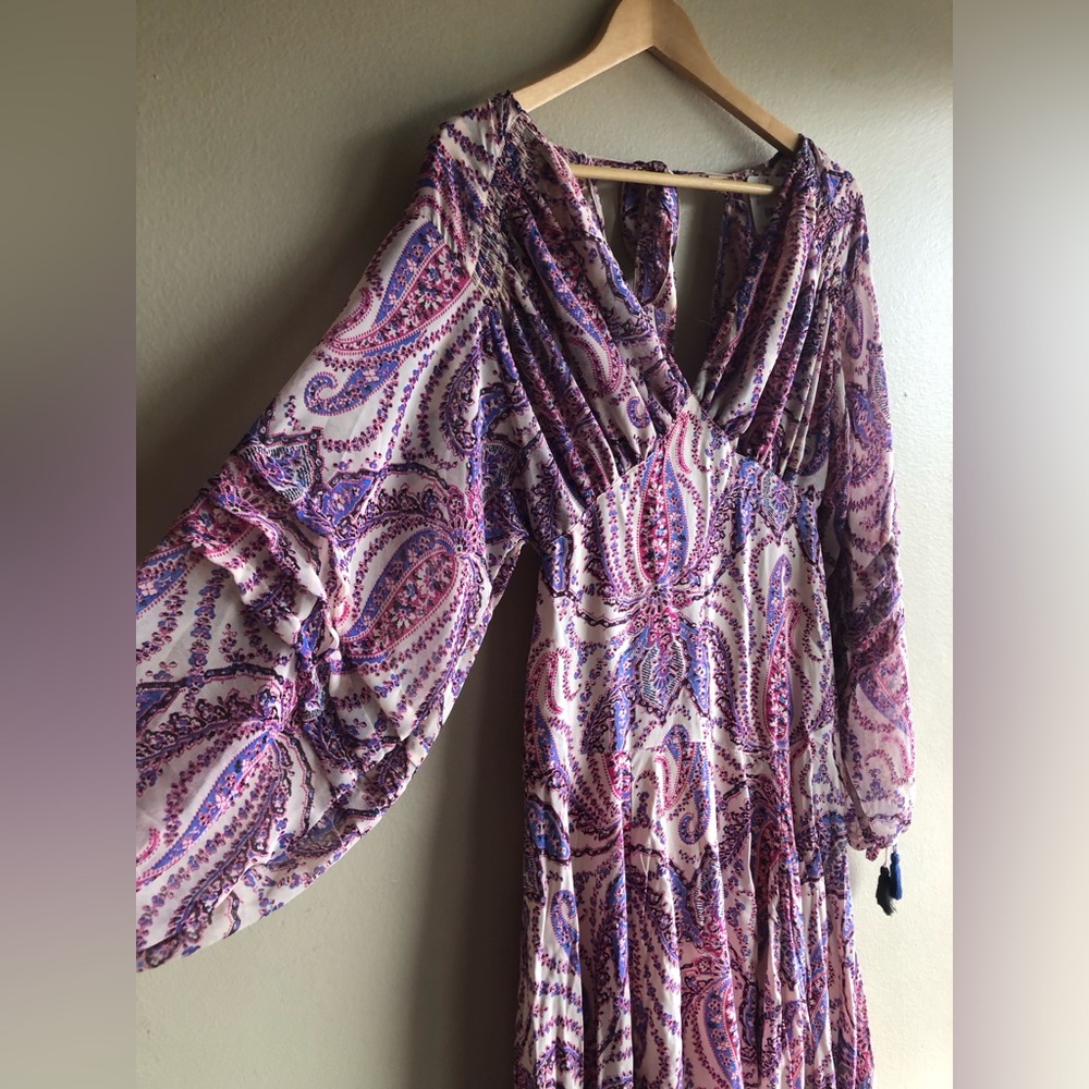NEW Free People Women Mirage boho printed maxi dress pink Size 0 - Picture 8 of 16